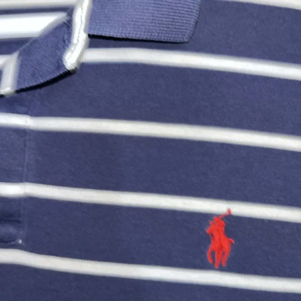 Polo Ralph Lauren Men’s Shirt Size XL Blue Stripe‎ Soft  Pony Casual Nautical